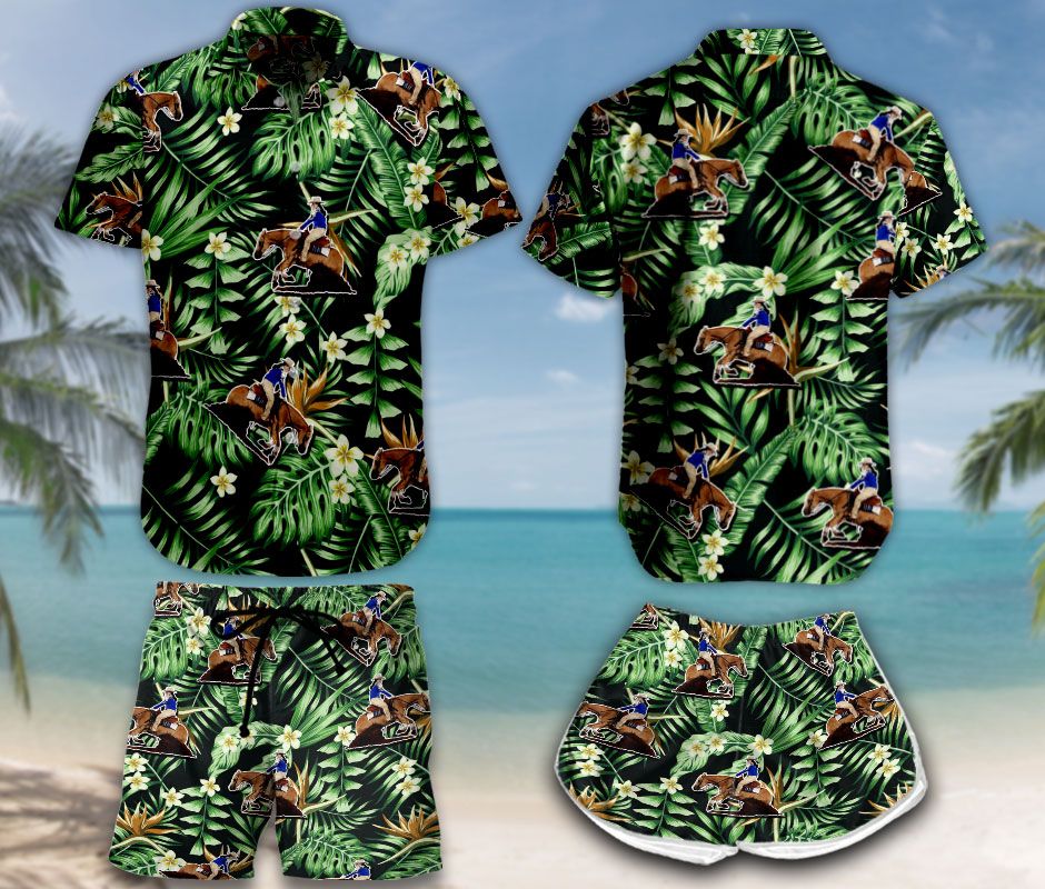 Green Tropical Leaves Reining Hawaii Set Summer Holiday Ha93630