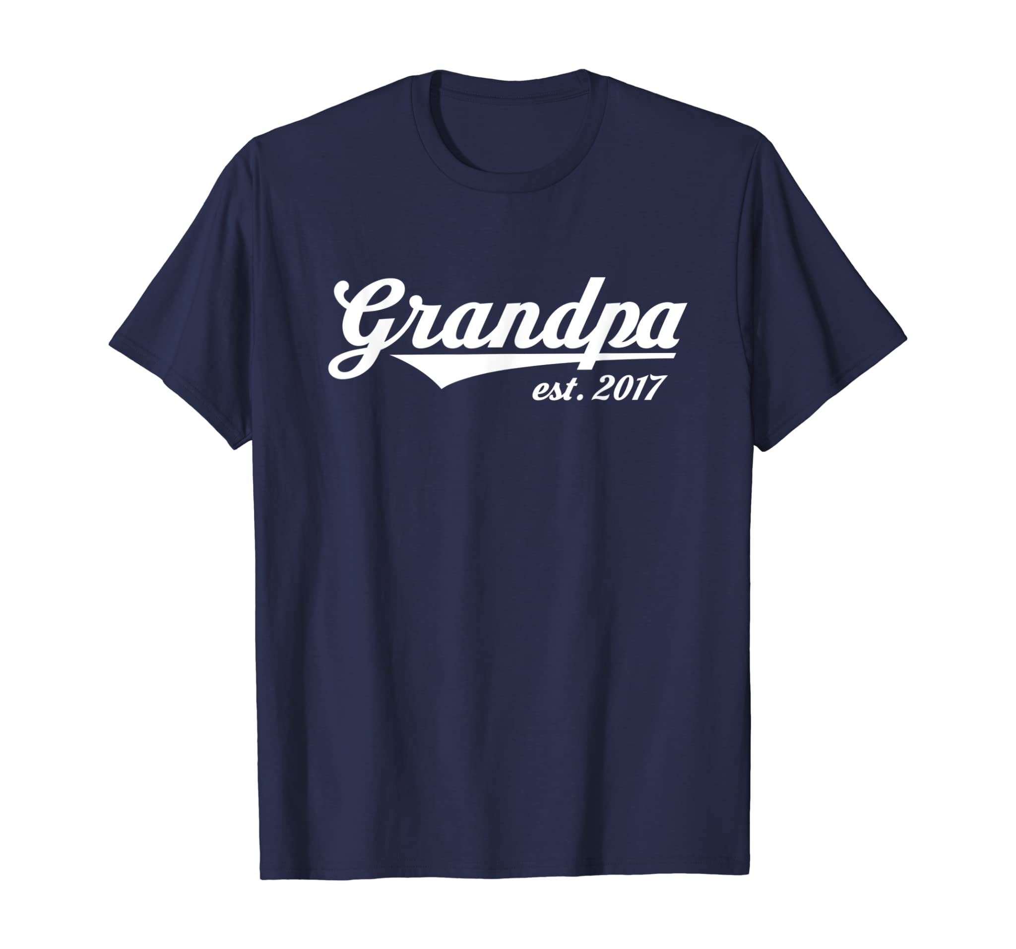 Mens Grandpa Est. 2017 New Grandfather T-Shirt