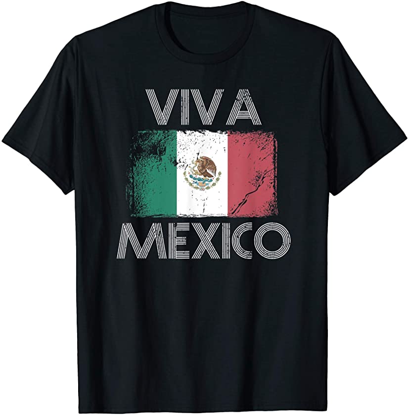 VIVA MEXICO Long Live Mexico in Spanish Vintage Mexican Flag T-Shirt