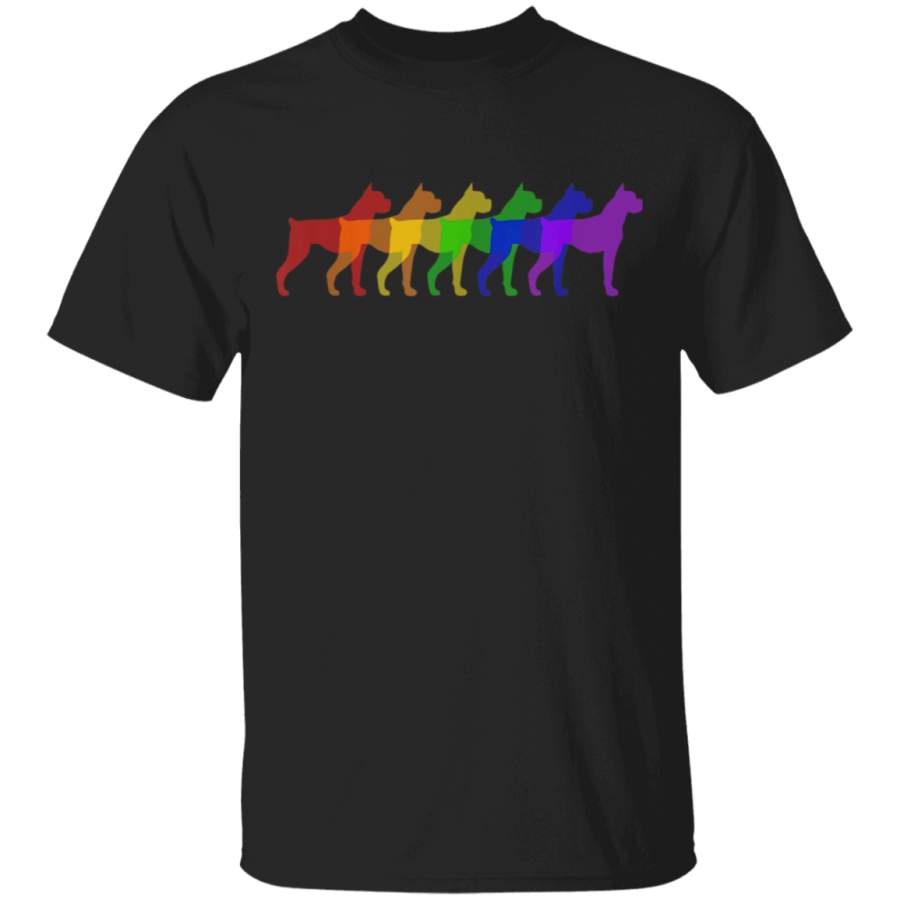 Boxer Dog Breed Pride Rainbow Retro Style Tshirt