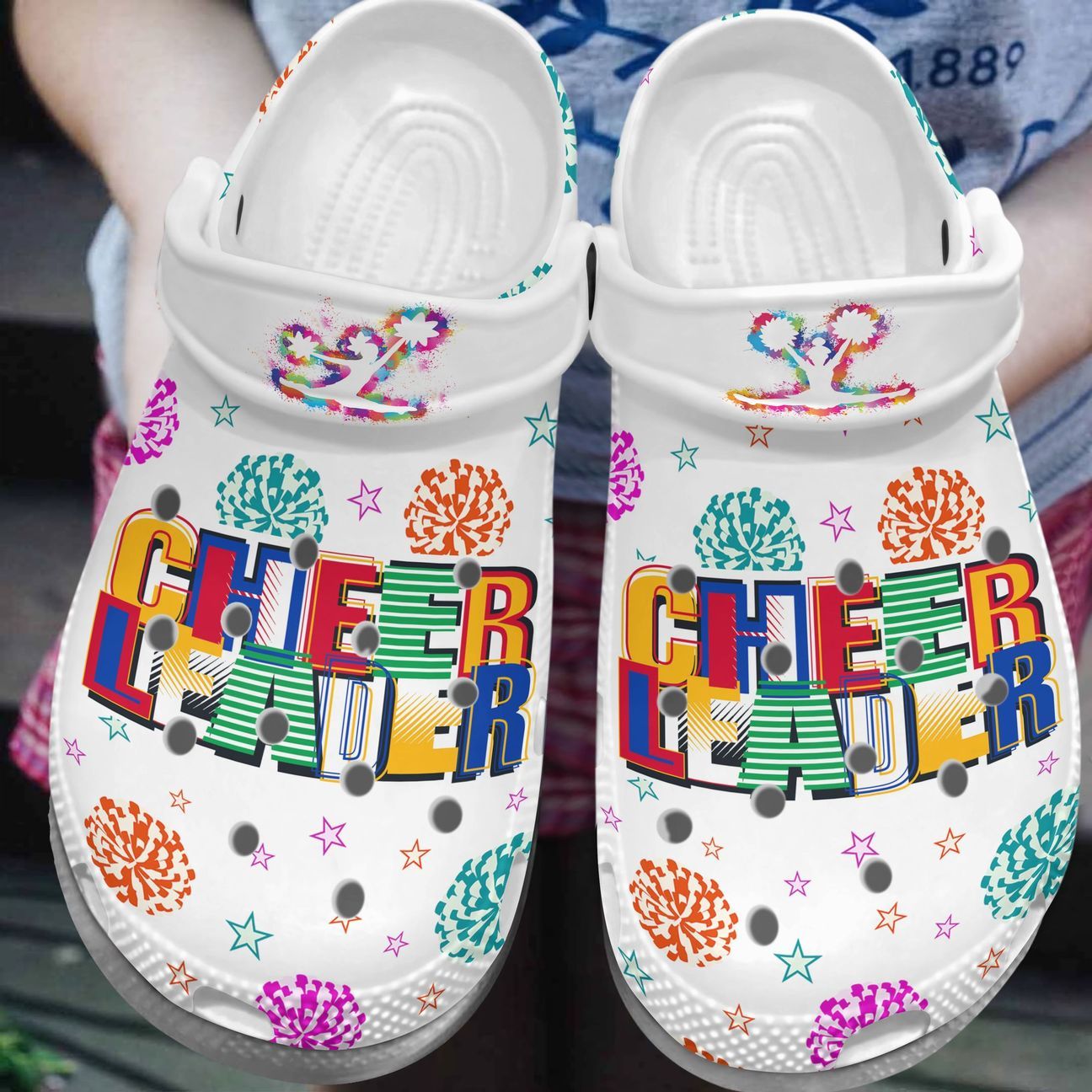 Cheer Leader Personalize Clog, Custom Name, Text, Fashion Style For Women, Men, Kid, Print 3D Cheer Girl