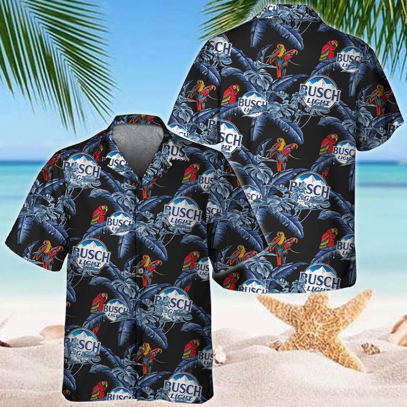 Busch Light Red Parrots Hawaiian Shirt