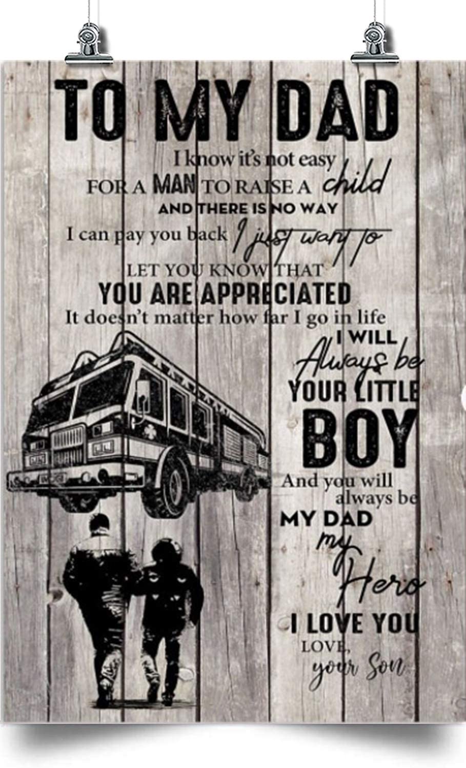 to My dad Vertical Poster-I Will Always be Your Little boy-Son to Father-Home Decoration Poster, Wall Poster, Home and Room Decoration, Gifts for Father, Souvenirs.