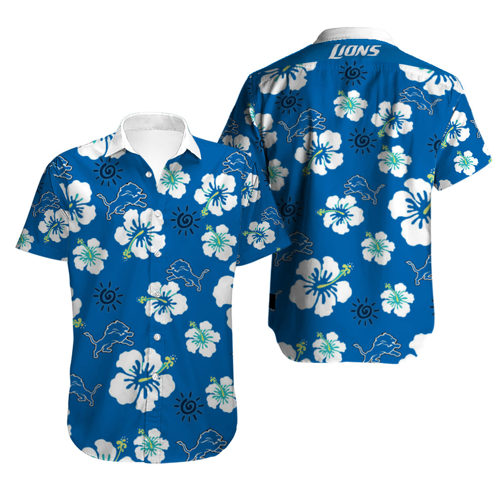 Men’S Detroit Lions Hawaiian Shirt Tropical