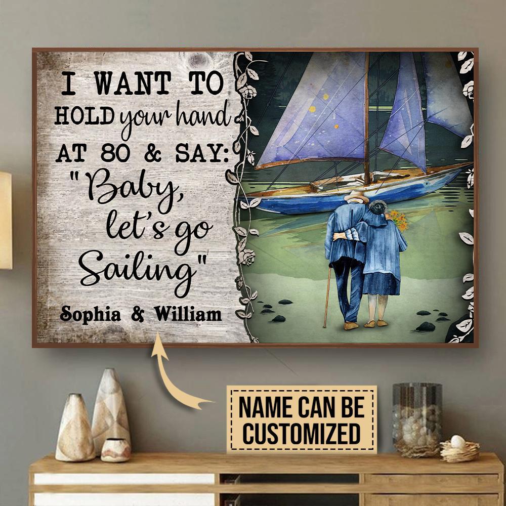 Aeticon Gifts Personalized Sailing I Want To Hold Your Hand Canvas Mom Dad Gift Home Decor