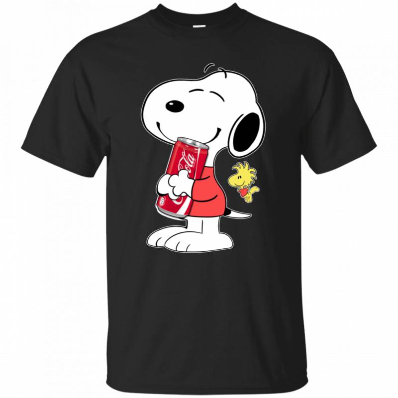 Cute Snoopy Hug Coca Cola Can Funny Drinking T-Shirt