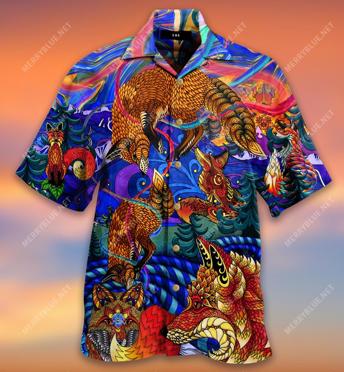 Foxy Mandala Aloha Hawaii Shirt Colorful Short Sleeve Summer Beach Casual For Men And Women Ha111034