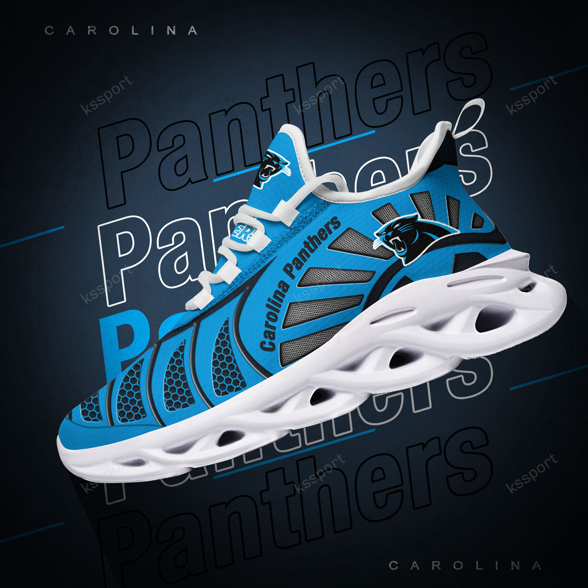 Carolina Panthers Yezy Running Sneakers Bb17