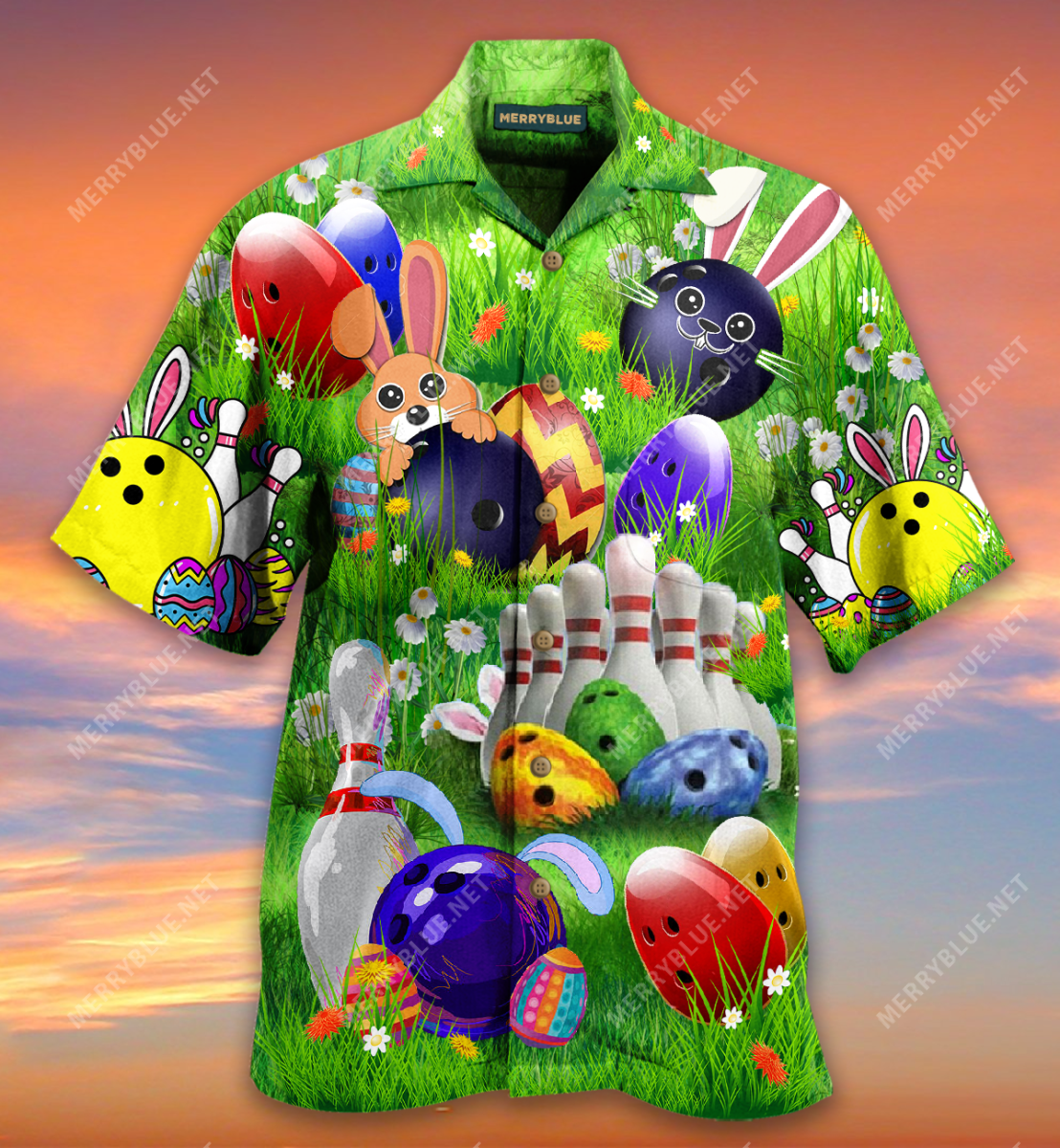 Here Is Easter Egg Bowling Unisex Hawaii Shirt Ha95731