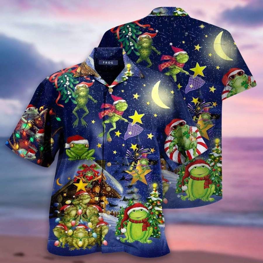 Hawaii Aloha Shirts Christmas Frog Dancing Ha106267