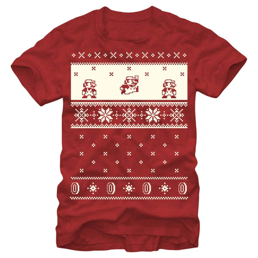 Nintendo Men’s Christmas Sweater Mario  T Shirt