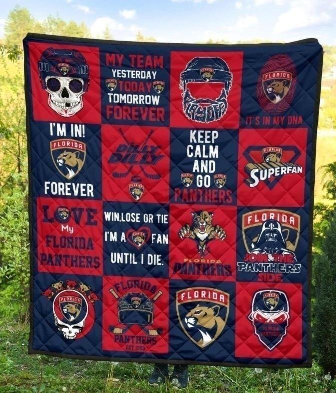 My Team Florida Panthers Quilt Blanket Hockey Fan Gift Idea