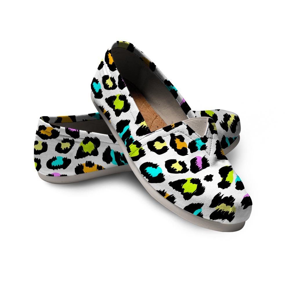 White Leopard Canvas Shoes