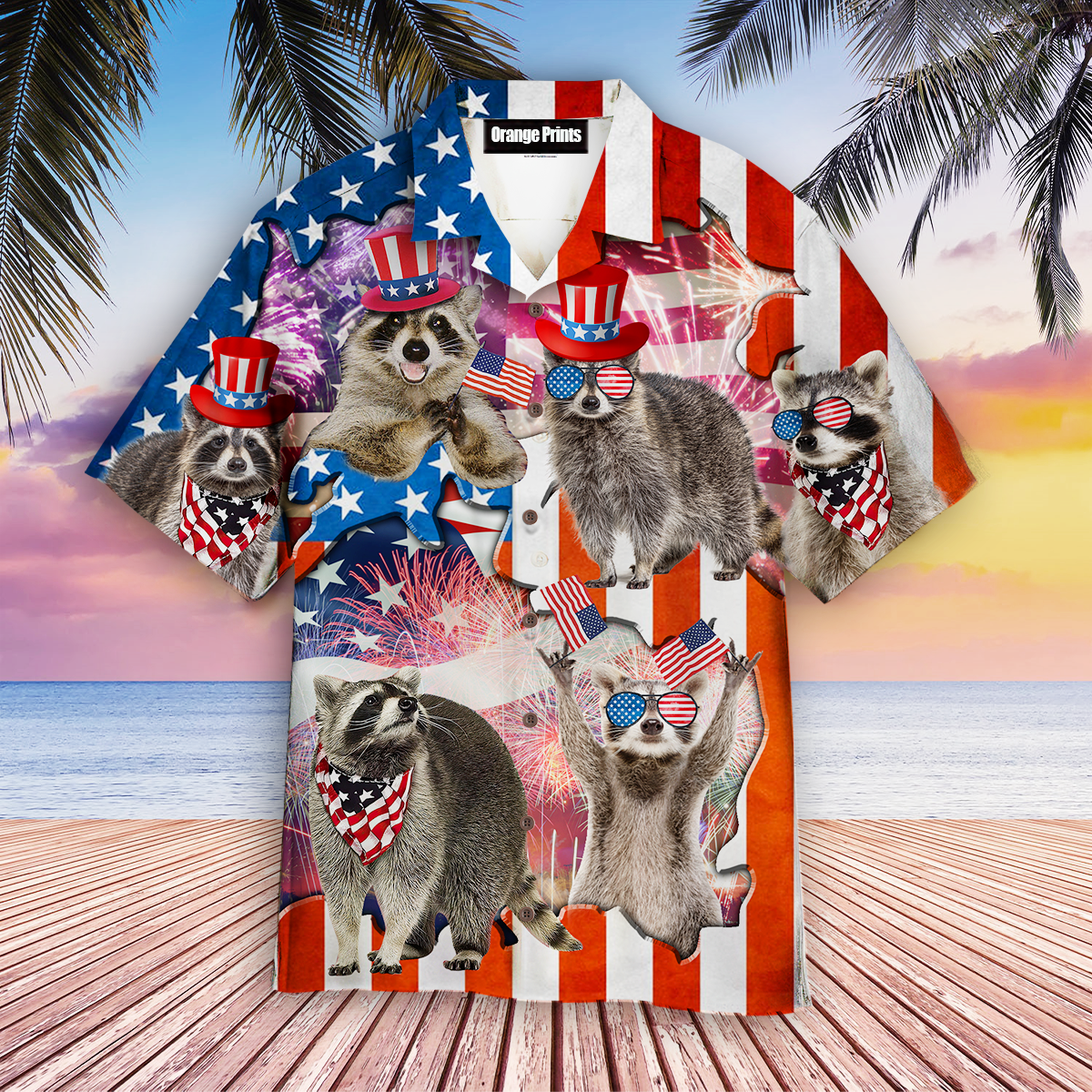 Raccoon Love America Of July Aloha Hawaii Shirts For Men Women Ha107657