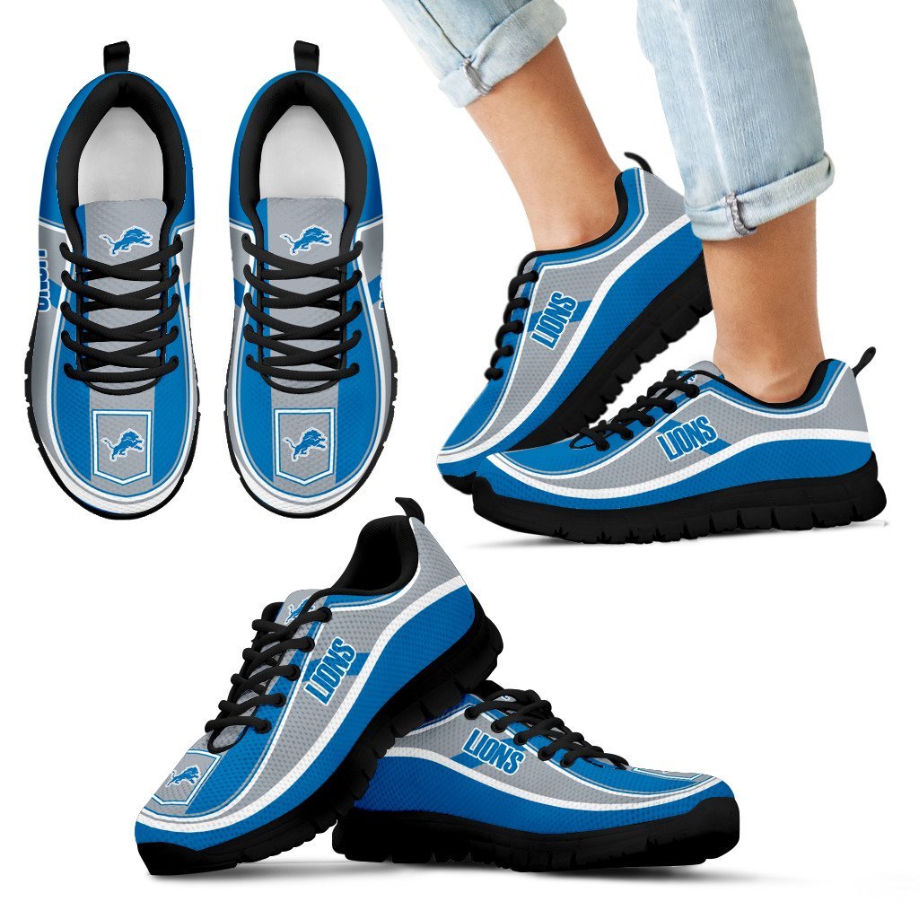 Simple Color Flag Detroit Lions Sneakers