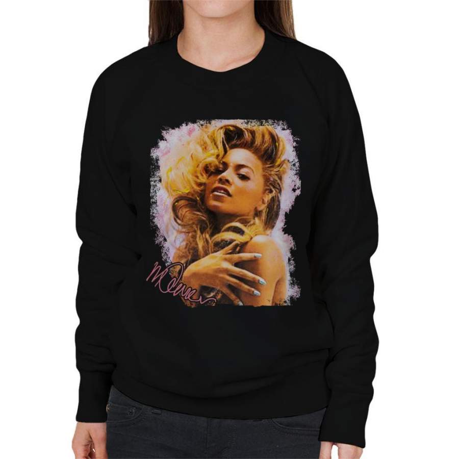 Sidney Maurer Original Portrait Of Singer Beyonce Shiny Nails Women’s Sweatshirt