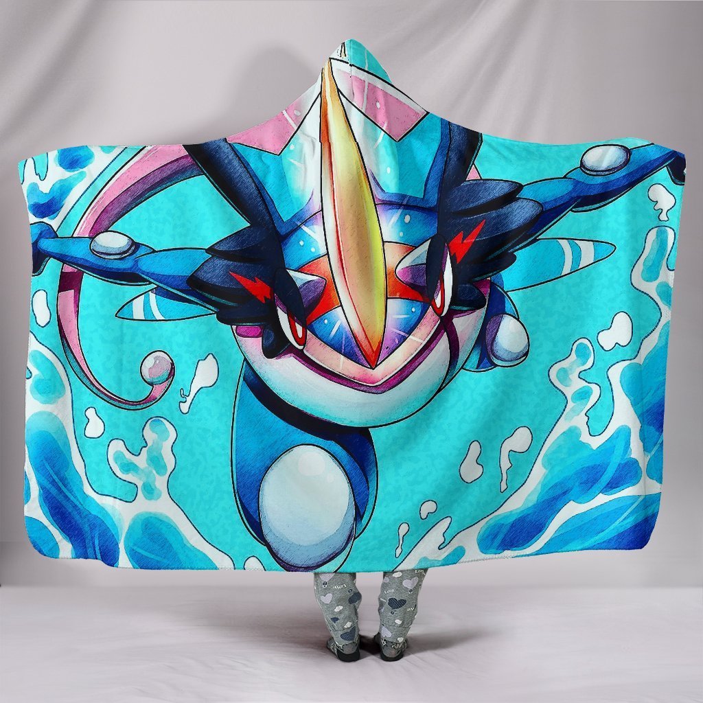 Pokemon Greninja Hooded Blanket – Flying Blue Blanket