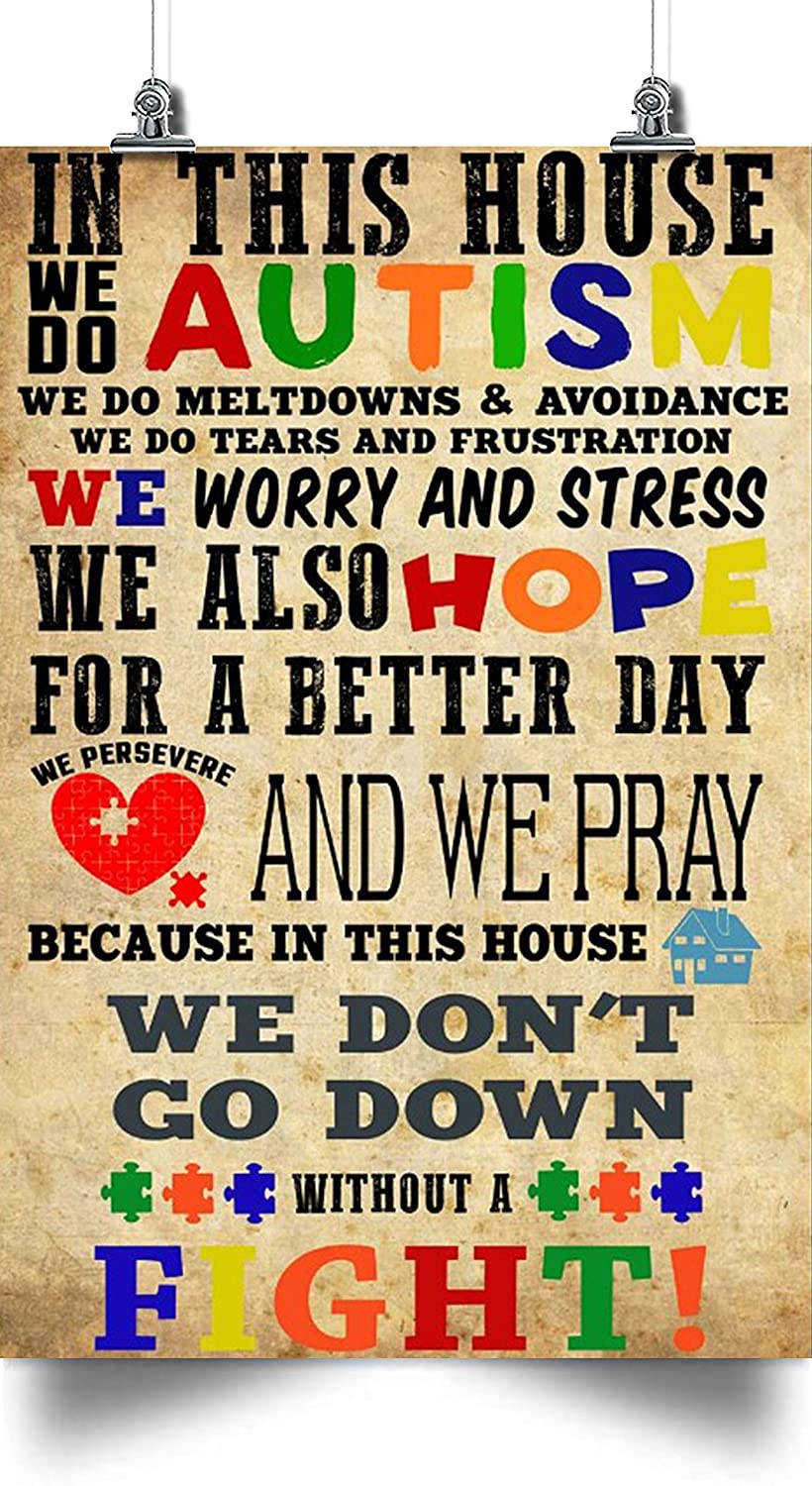 Autism Poster – In This House Autism – Autism Posters, Wall Posters, Home Decor, Office Decoration, Autism Gifts.