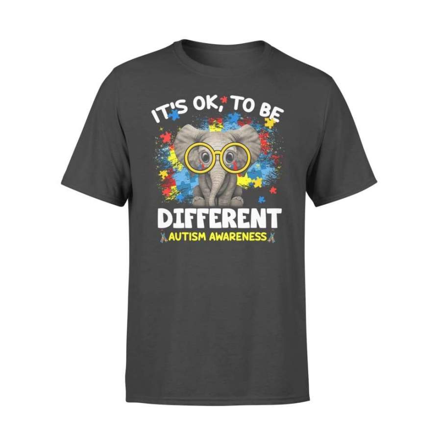 It’s Ok To Be Different Elephant Autism Awareness Custom Graphic Print – Standard T-shirt