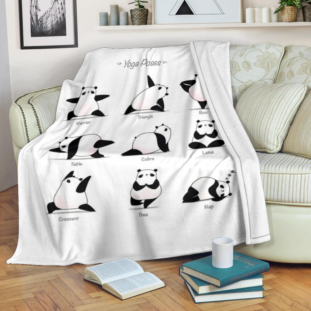 Yoga Poses Cute Panda Blanket Gift For Panda Lovers Birthday Gift Home Decor Bedding Couch Sofa Soft And Comfy Cozy