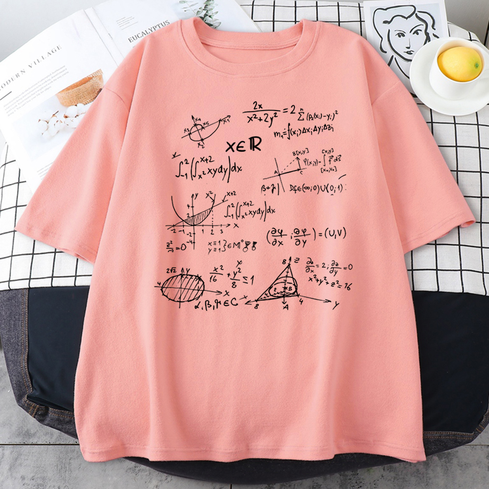 T-shirt 2022 Summer Mathematical Formula Women T-shirts The Big Bang Theory T Shirt Men Streetwear brand-clothing Top Tees Shirt alx