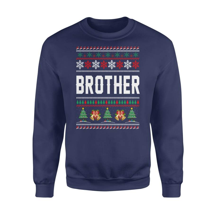 Brother Ugly Christmas Family Jingle Bells Hat Snowflakes Christmas Tree Holiday Christmas X-Mas Sweatshirt T shirt Christmas Gift Ideas