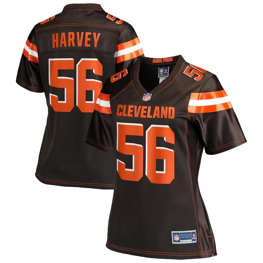 Willie Harvey Cleveland Browns NFL Pro Line Womens Team Player Jersey – Brown