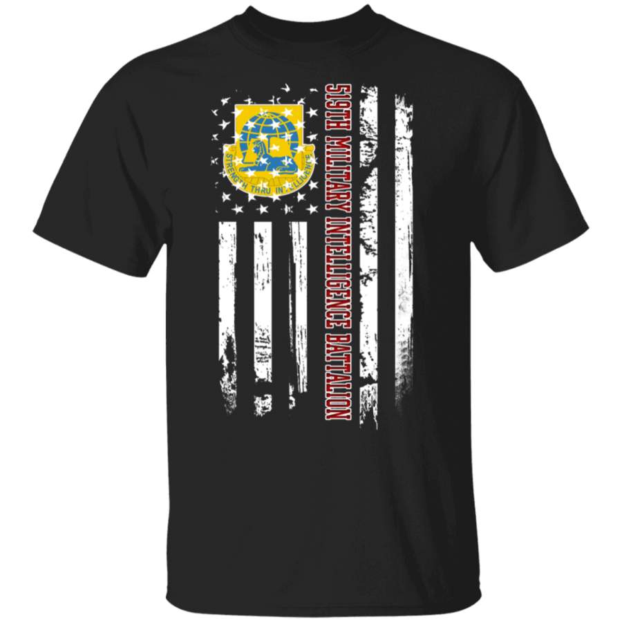 519th Military Intelligence Battalion Veteran American Flag Father’s Day Veteran’s Day Tshirt