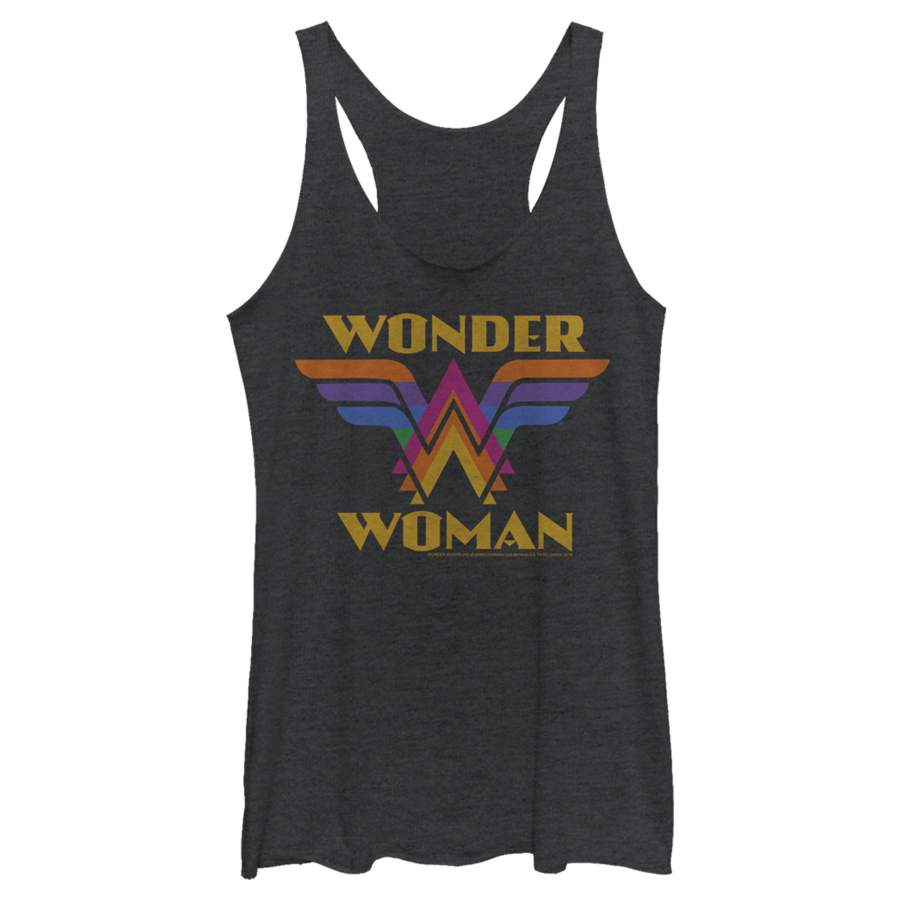 Wonder Woman Women’s Retro Rainbow Logo  Racerback Tank