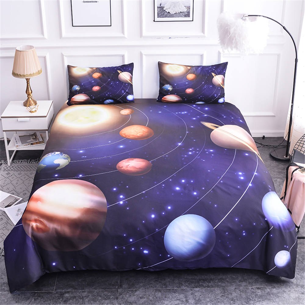 3D Bedding Set Bed Cover Nebula Printed Soft Bed Set Universe Outer Space Duvet Covers