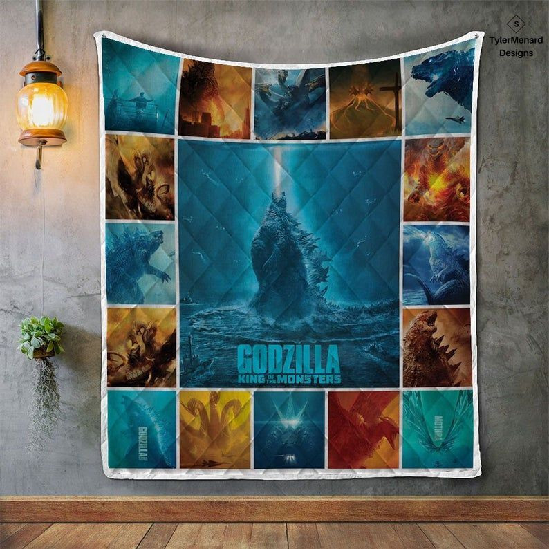 Godzilla Movies Poster Cinema Godzilla Vs Kong King Of Monster Gift Idea For Fan Quilt Blanket