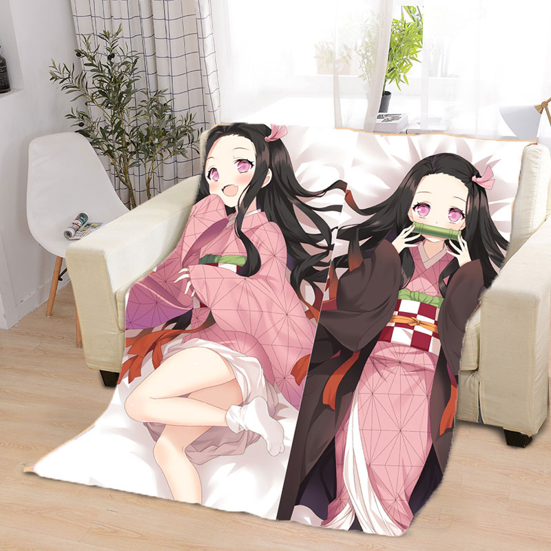 Japan Anime Blanket Demon Slayer Kamado Nezuko Cute Blanket Flannel Sofa Blanket Adult Kids Throw Custom Blanket For Bed 150X200 Alx Onlytee