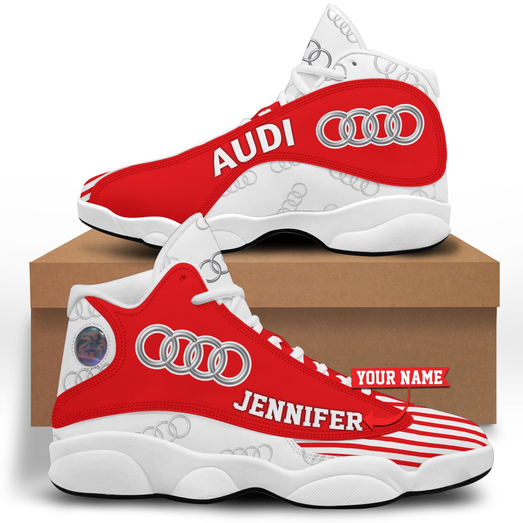 Nttjd043 Bnh Personalized Audi White Shoes Jd-13