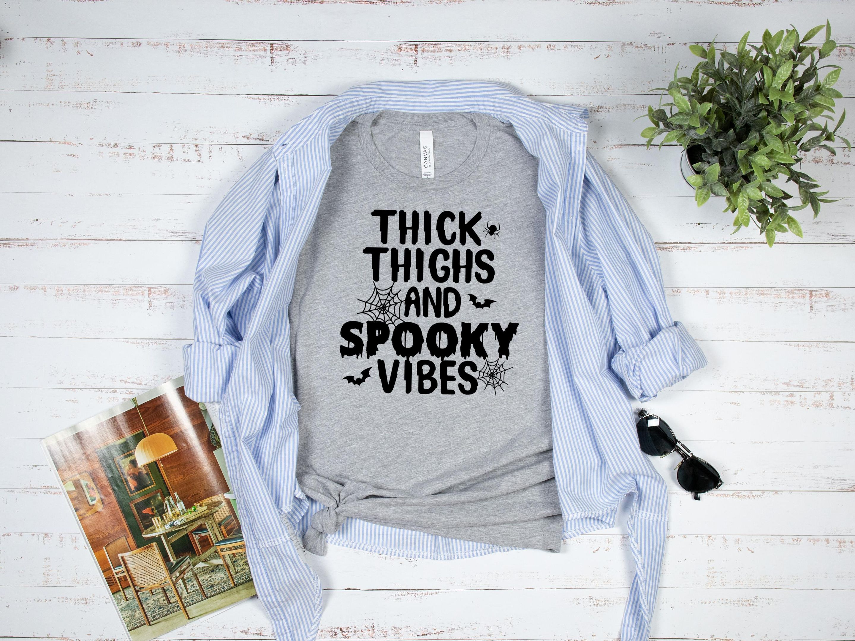 Thick Thighs And Spooky Vibes Shirt, Halloween Shirt, Latina Shirt, Happy Halloween