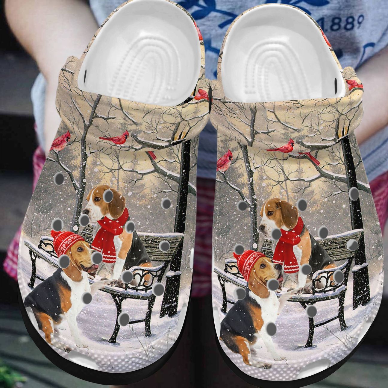 Beagle Personalized Clog, Custom Name, Text, Color, Number Fashion Style For Women, Men, Kid, Print 3D Beagle In Winter