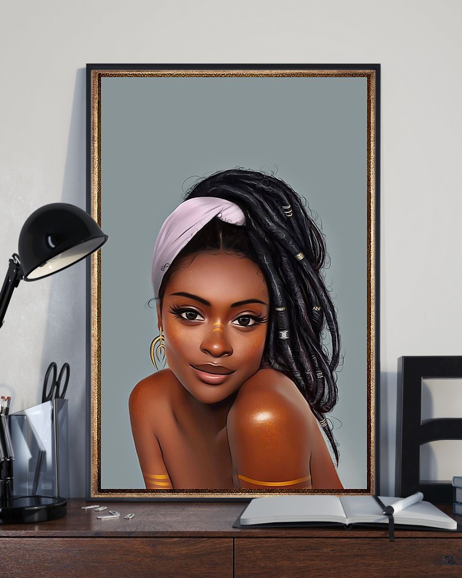 African – Black Art – Black Girl Portrait Vertical Canvas And Poster ...