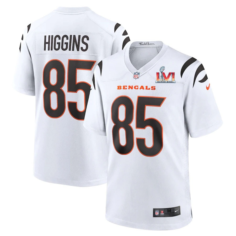 Cincinnati Bengals Tee Higgins 85 2022 NFL Superbowl Lvi Match White Jersey Gift For Bengals Fans