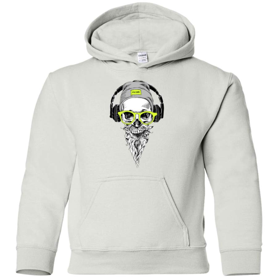 AGR Skull with beard Youth Pullover Hoodie