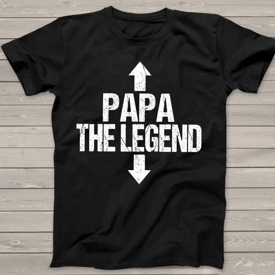 Personalized Papa The Legend Arrow White Shirt