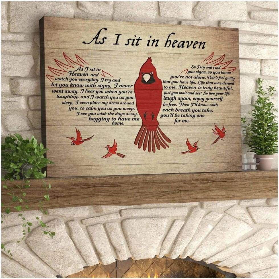 As I Sit In Heaven Cardinal Bird Canvas Prints Wall Art Decor – Canvas Home Decoration