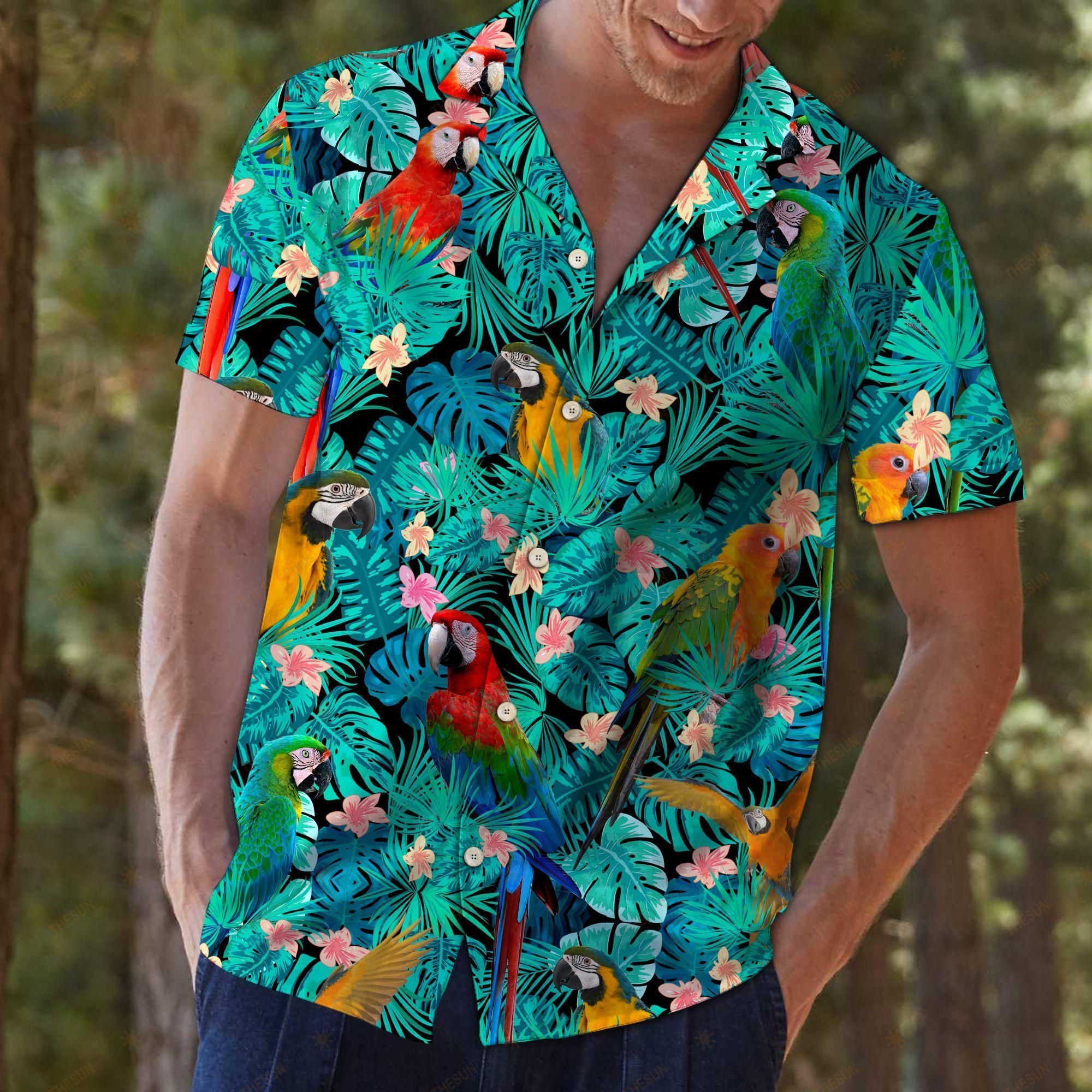 Parrot Tropical Hawaiian Shirt Ha24283