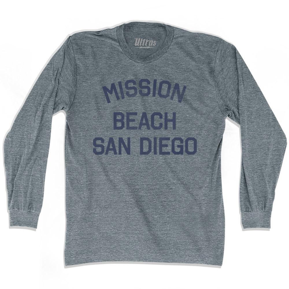 California Mission Beach, San Diego Adult Tri-Blend Long Sleeve Vintage T-shirt