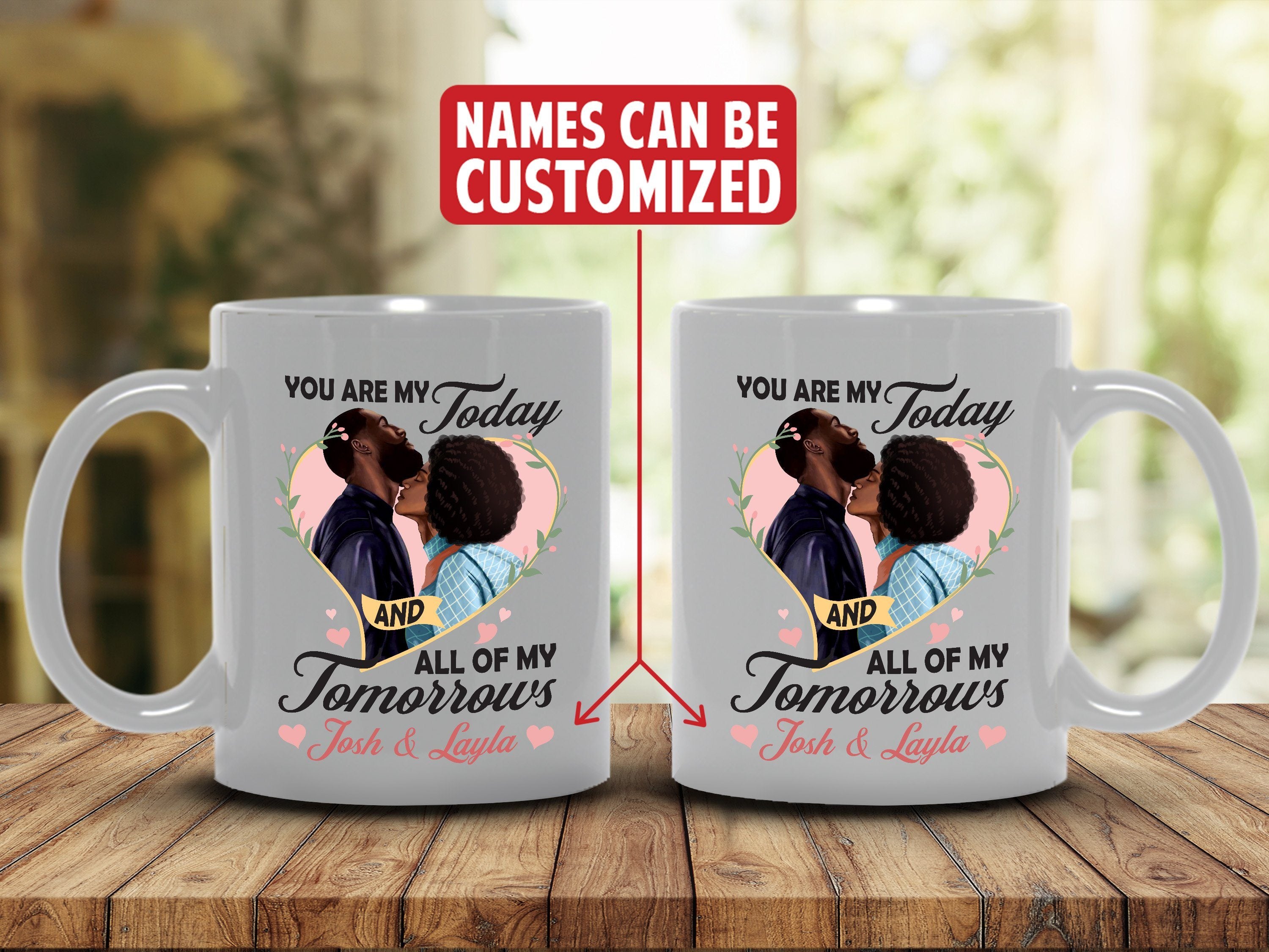 Personalized Black Love Couple Mugs
