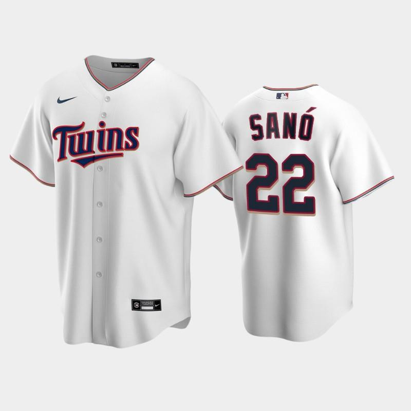 Twins 22 Miguel Sano Home White Jersey