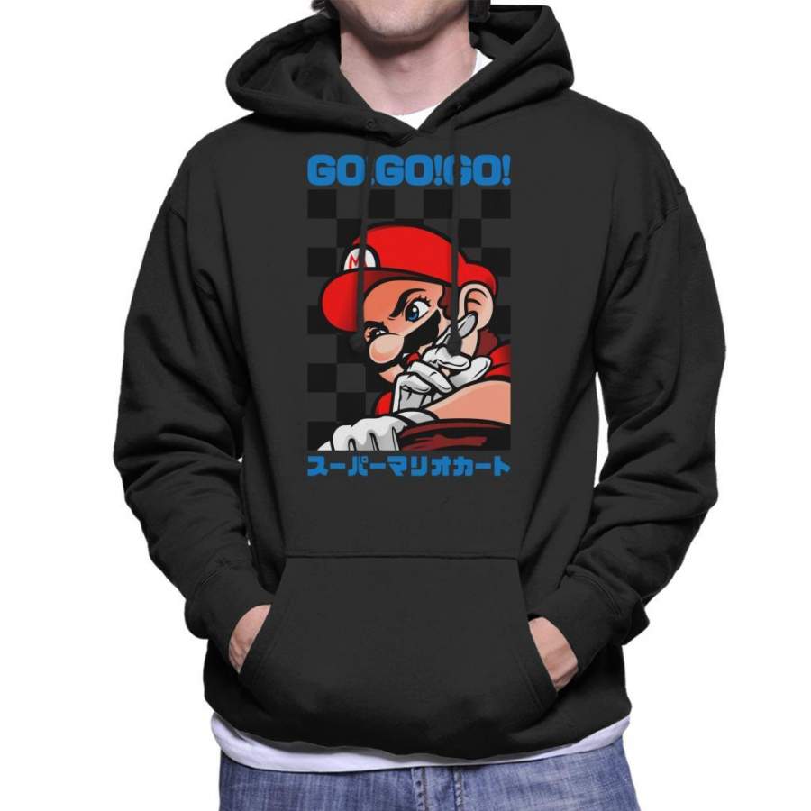 Go Go GO Mario Racing Kart Version III Men’s Hooded Sweatshirt