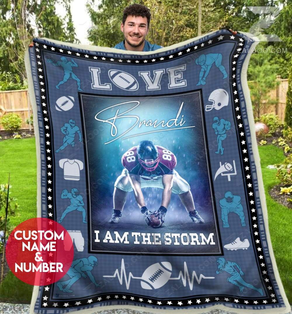 Customized Football I Am The Storm Quilt Blanket Ep2363