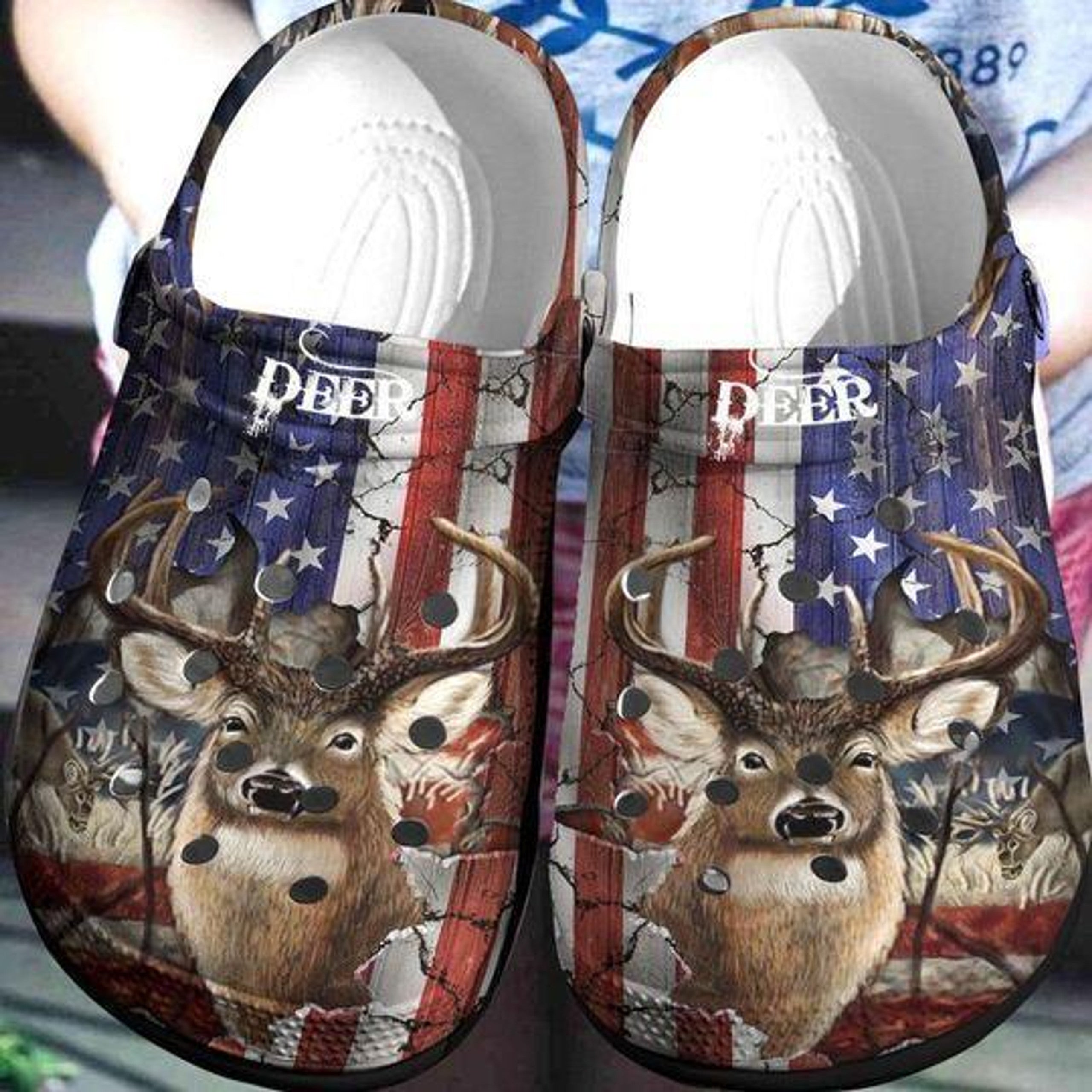 American Deer Personalized Crocs Crocband Clog Unisex Fashion Style For Women, Men