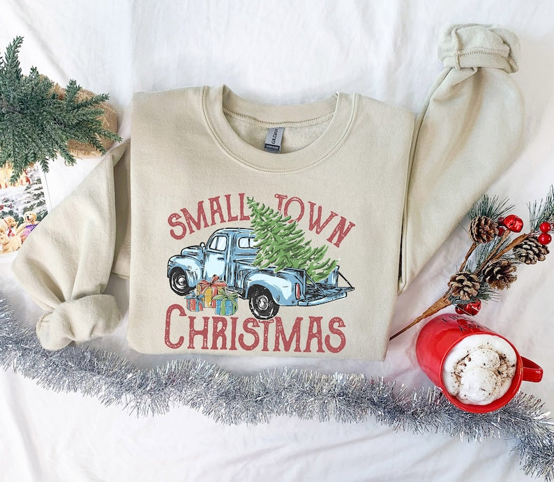 Small Town Christmas Sweatshirt 2D Crewneck Sweatshirt All Over Print Sweatshirt For Women Sweatshirt For Men Sws4962