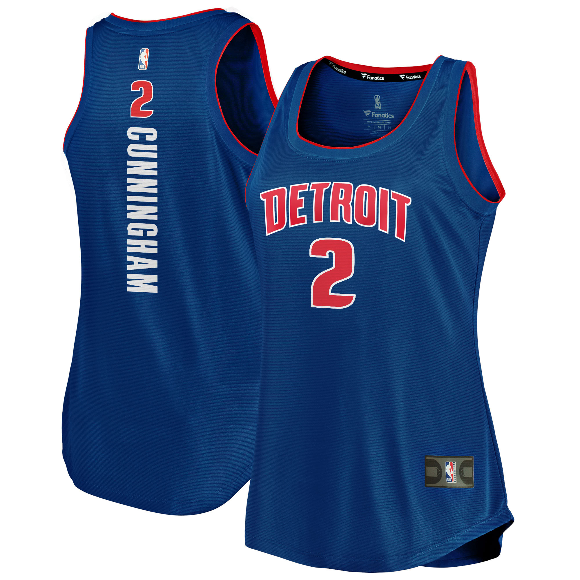 Cade Cunningham Detroit Pistons Fanatics Branded Womens 2021/22 Fast Break Tank Jersey – Icon Edition – Blue NBA