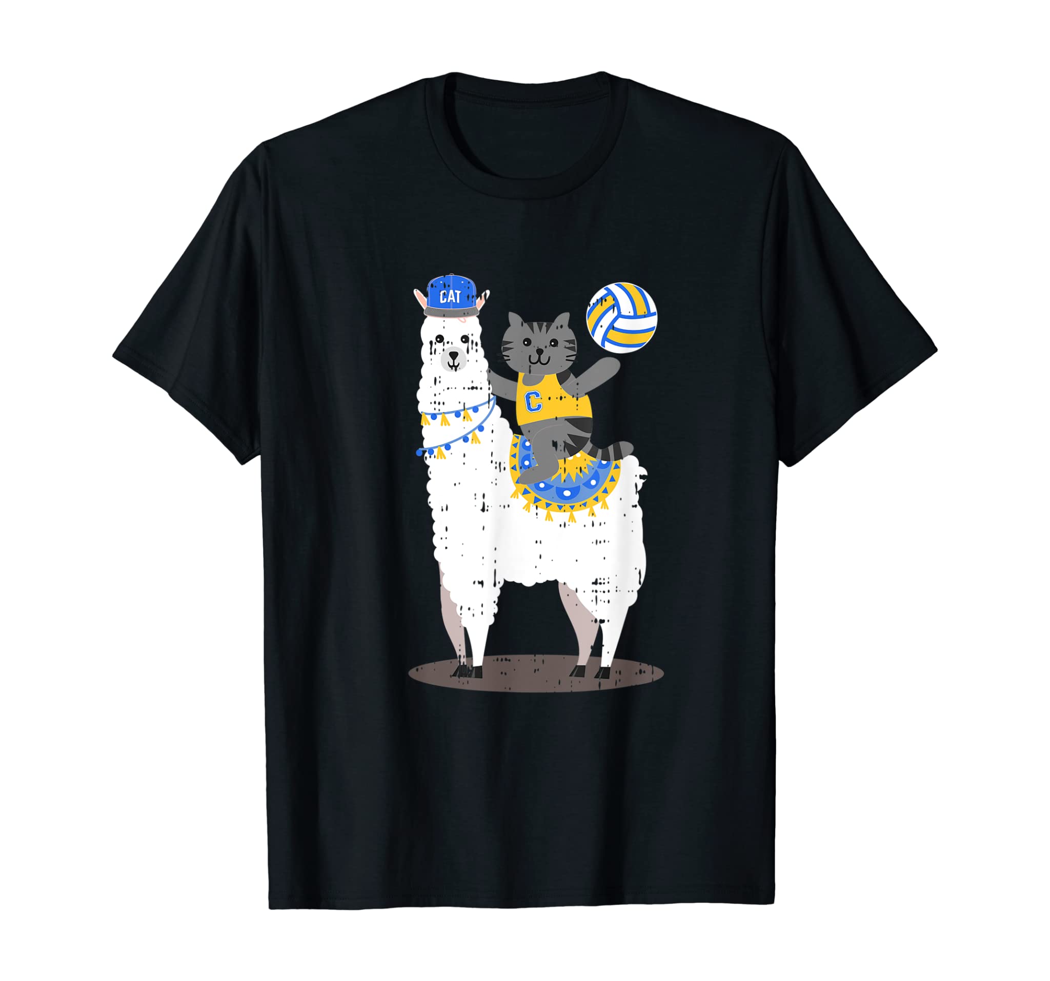 Volleyball Llama Cat Cool Cute Birthday Gift Idea Outfit T-Shirt